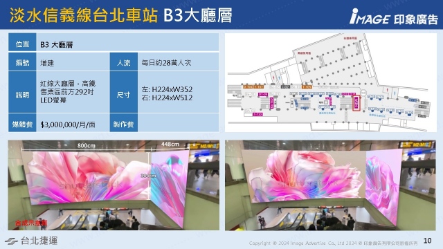 台北車站-淡水信義線B3大廳層